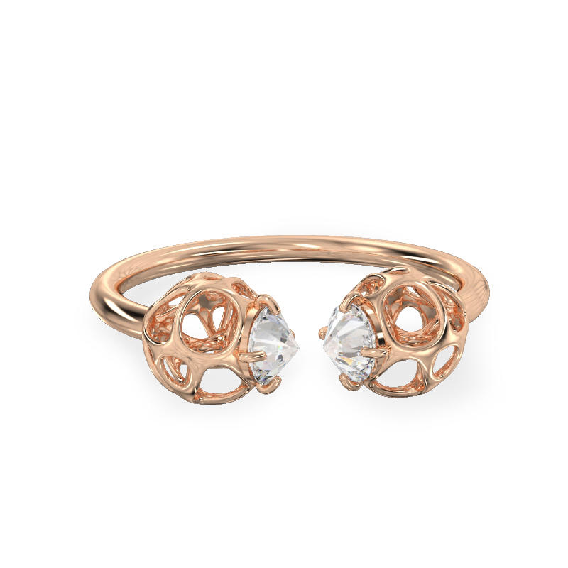 Two Balls Rose Gold Ring2