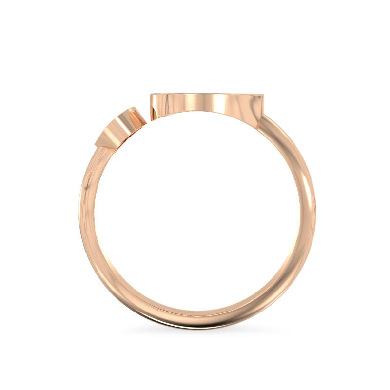 Two Hearts Rose Gold Solid Ring3