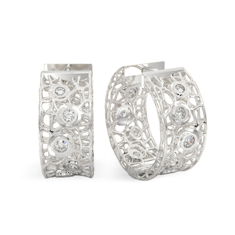 White Coral Earrings with stones