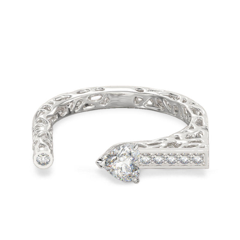 White Gold Ring With Heart Stone2