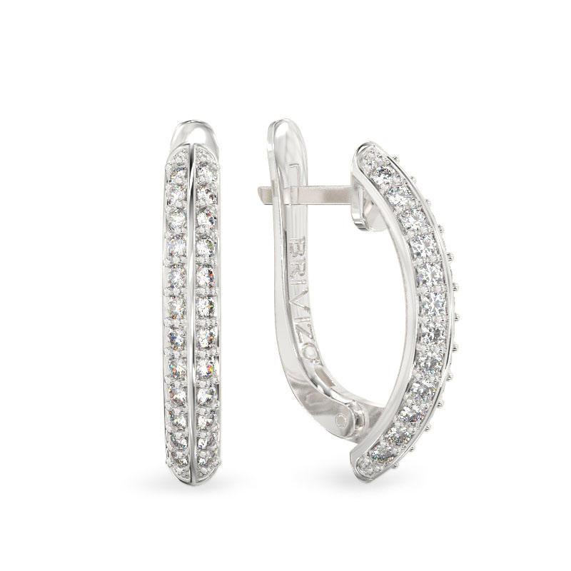 Shining white gold earrings