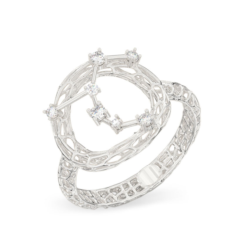 Anillo de Reloj de oro blanco