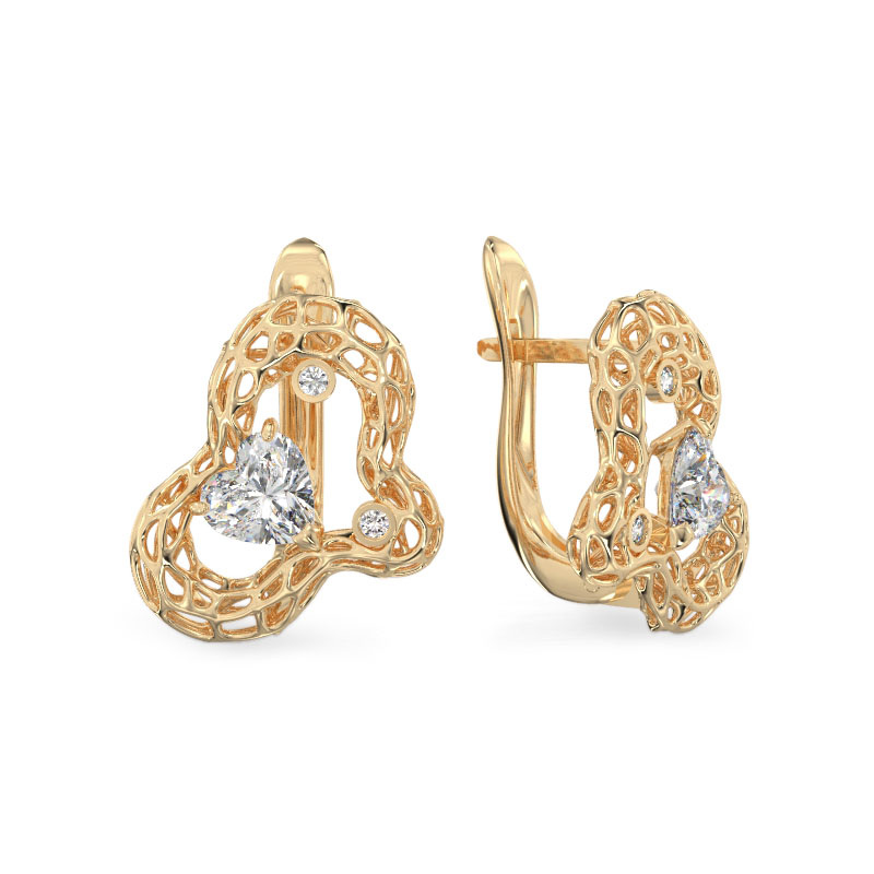 Pendientes de Nube de oro amarillo