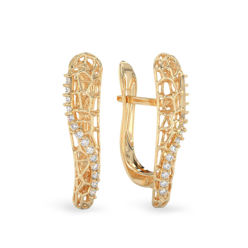 Pendientes de Coral de Sueño de oro amarillo