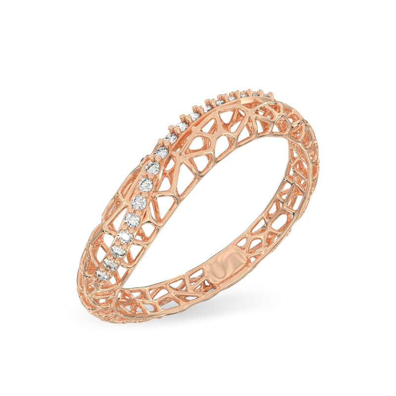 Anillo de Coral de Sueño de oro rosa