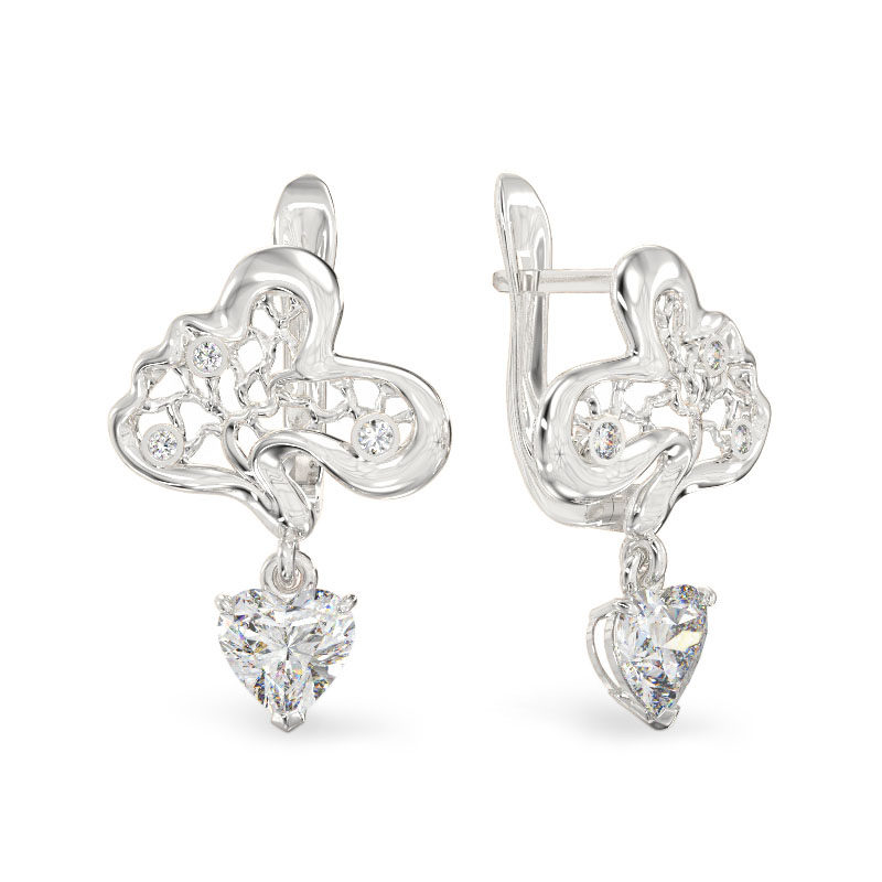 Pendientes de Corylus de oro blanco