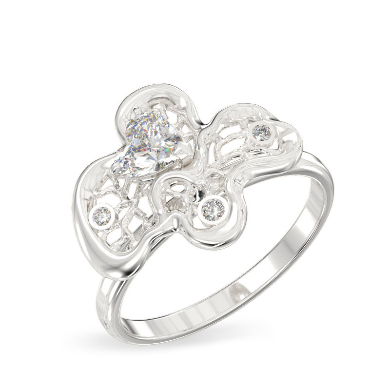 Anillo de Corylus de oro blanco