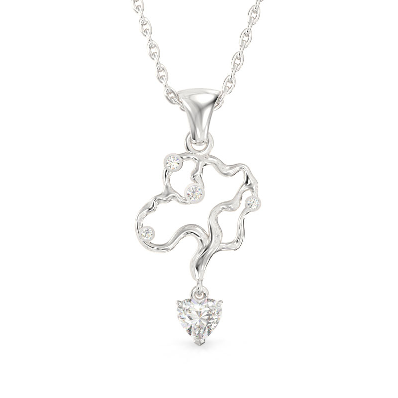 Colgante de Rama Elegante de oro blanco