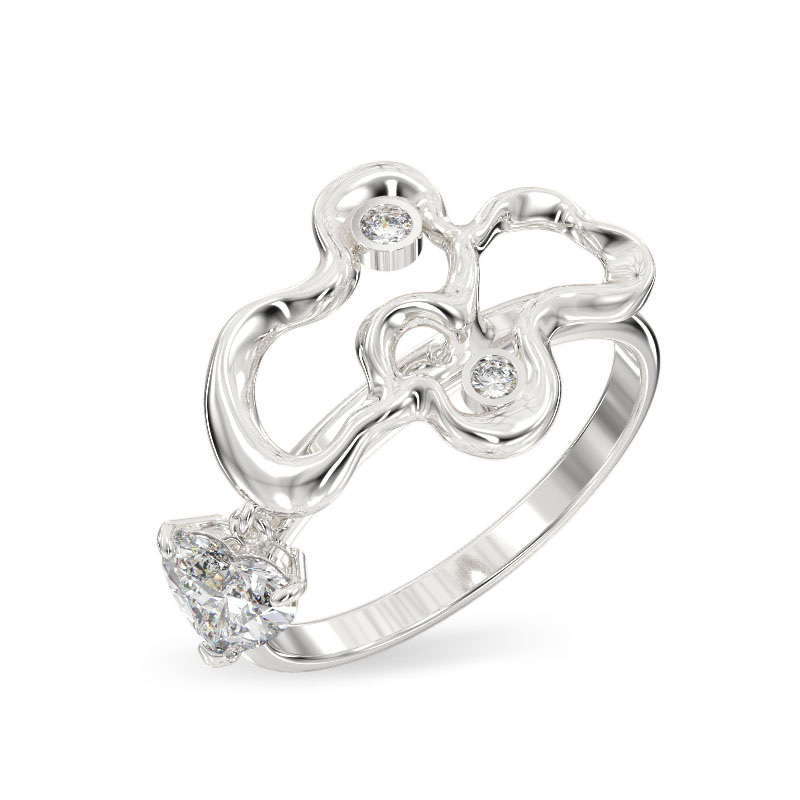 Anillo de Rama Elegante de oro blanco