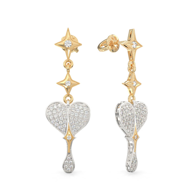 Pendientes de Corazoncito Elegante de oro amarillo