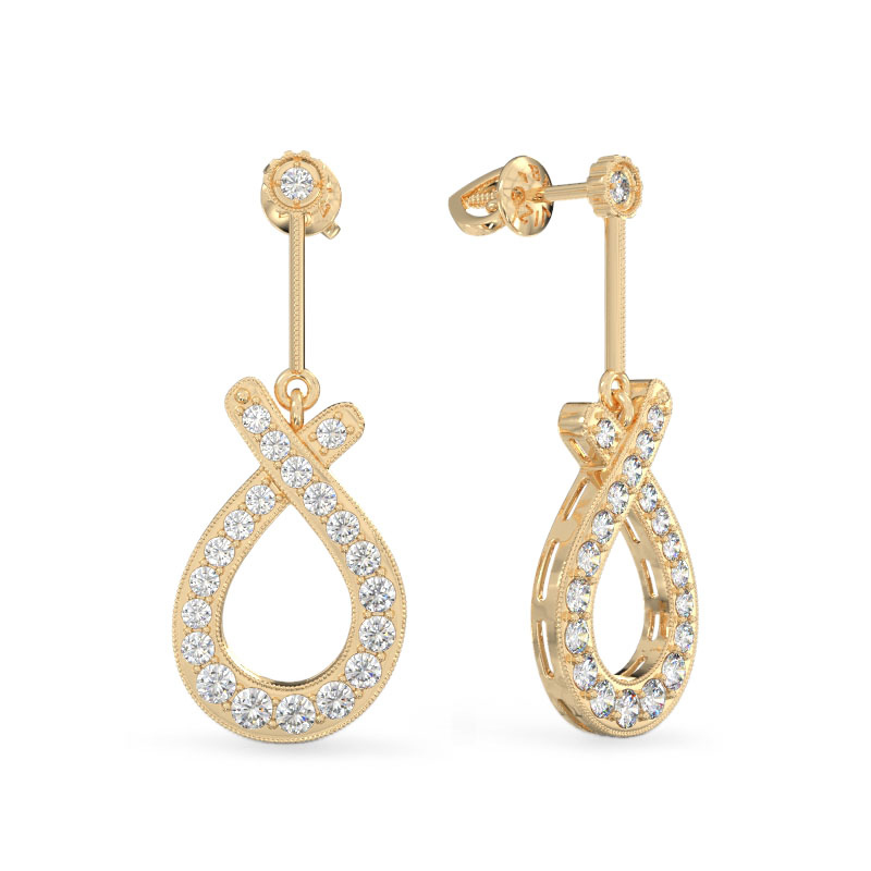 Pendientes de Bucle Elegante de oro amarillo