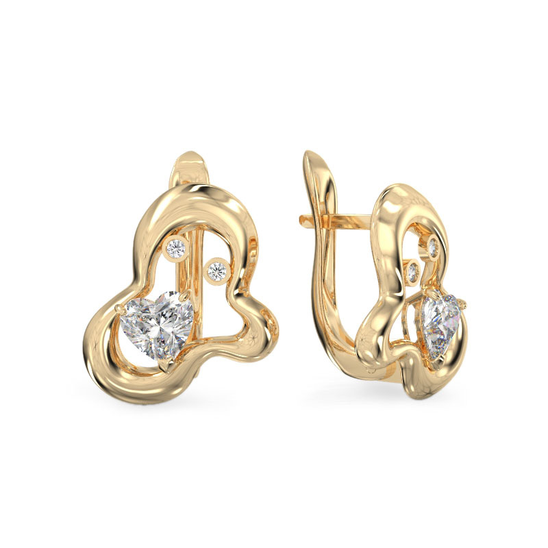 Pendientes de Pequeña Nube de oro amarillo