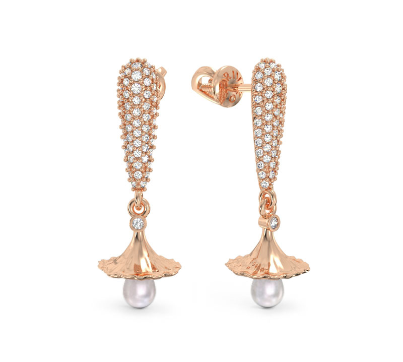 Pendientes de Campanillas de oro rosa