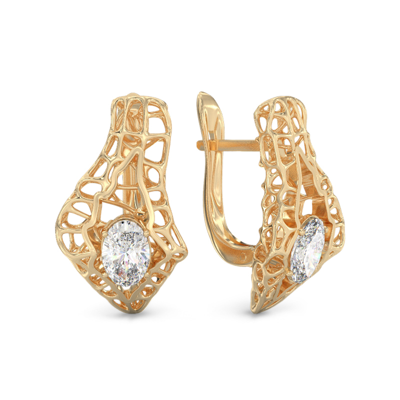 Pendientes de Coracola con piedra de oro amarillo