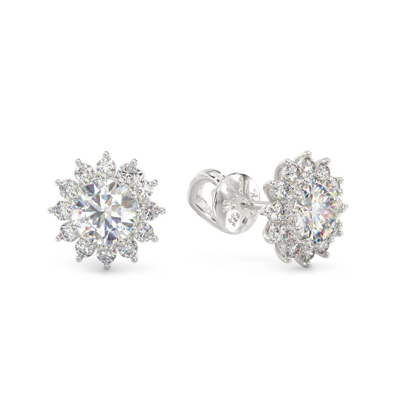 Pendientes de pequeno Capito de Nieve de oro blanco