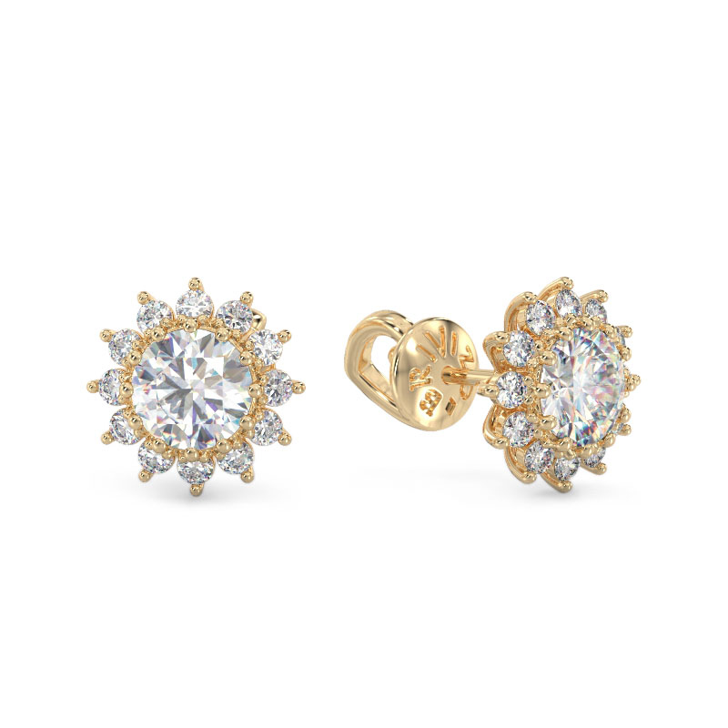 Pendientes de pequeno Capito de Nieve de oro amarillo