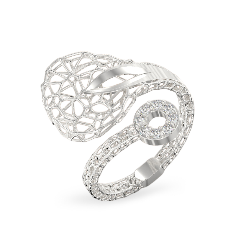 Anillo de Gota transparente de oro blanco