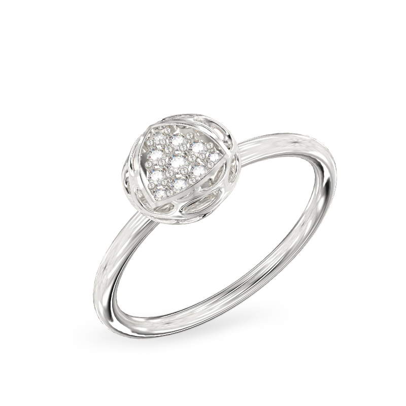 Anillo de Forma de Trillion de oro blanco