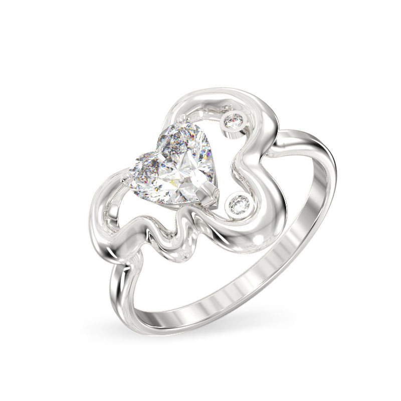 Anillo de Hoja de oro blanco